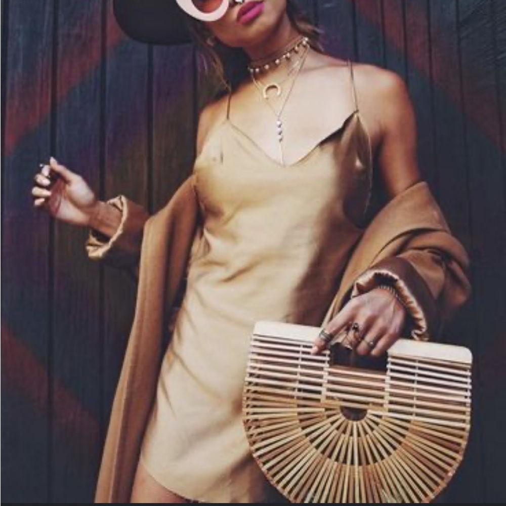 Forever 21 Short Gold Satin-Like Dress